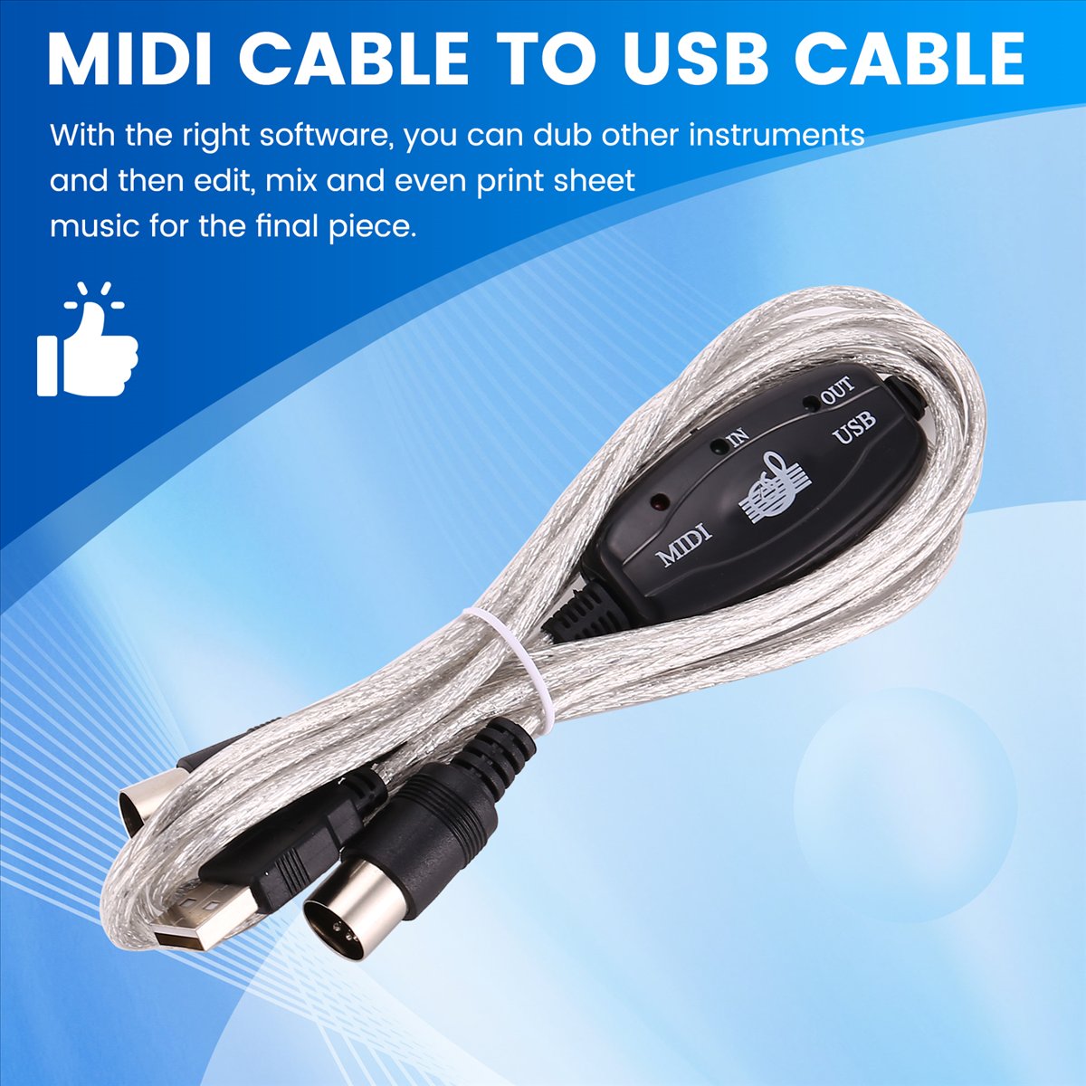 Audio Music Editing - AA80 USB zu MIDI 5-Pin Kabelkonverter
