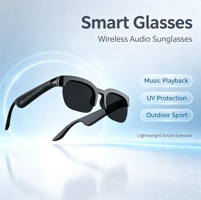 Audio Music Voice - 2026 Smarte Audio-Sonnenbrille mit Bluetooth-Anruffunktion, Open-Ear-Musikwiedergabe,