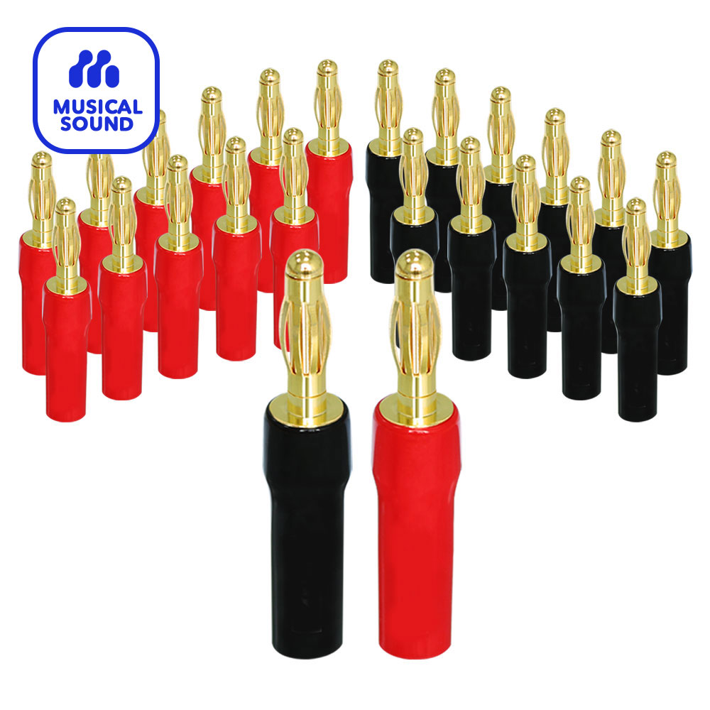 Audio Music Generator - Bananenstecker, Audio-Klinkenstecker, 12 Paar/24 Stück, Schraubverschluss,