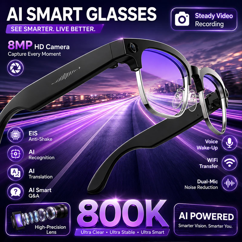 Audio Music Image - W630 Smart-Brille 800W HD-Kamera Foto Audio