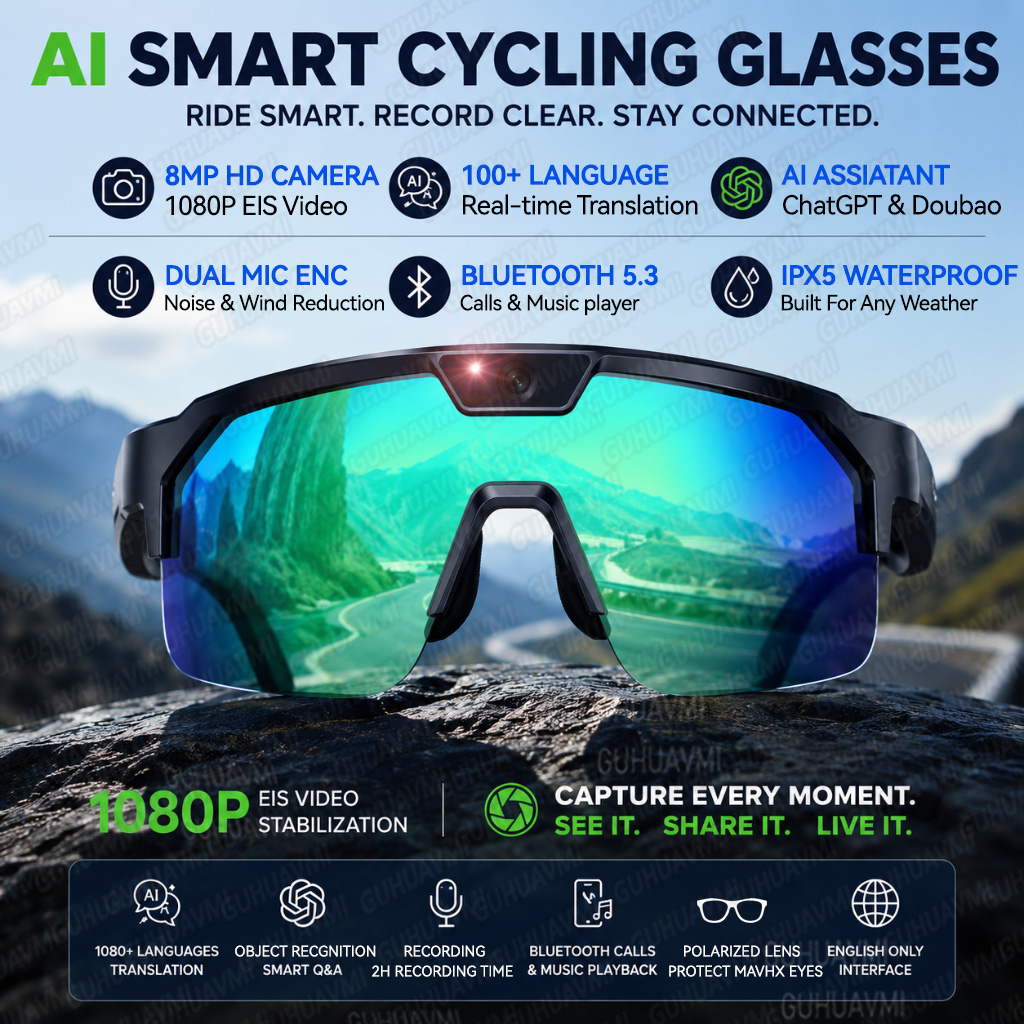 Audio Music Voice - 2026 Upgrade Smart-Brille mit 8MP Foto-