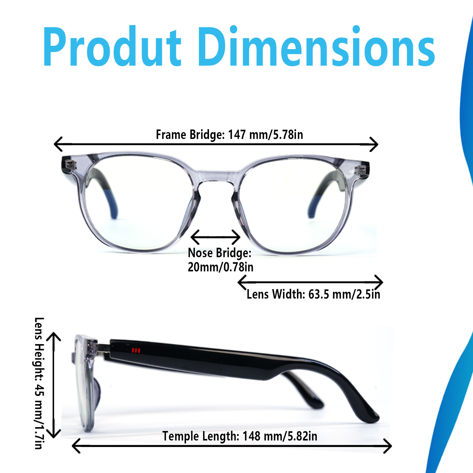 Smarte Audio-Brille, Echtzeit- – Audio Music Voice Bewertung und Preis