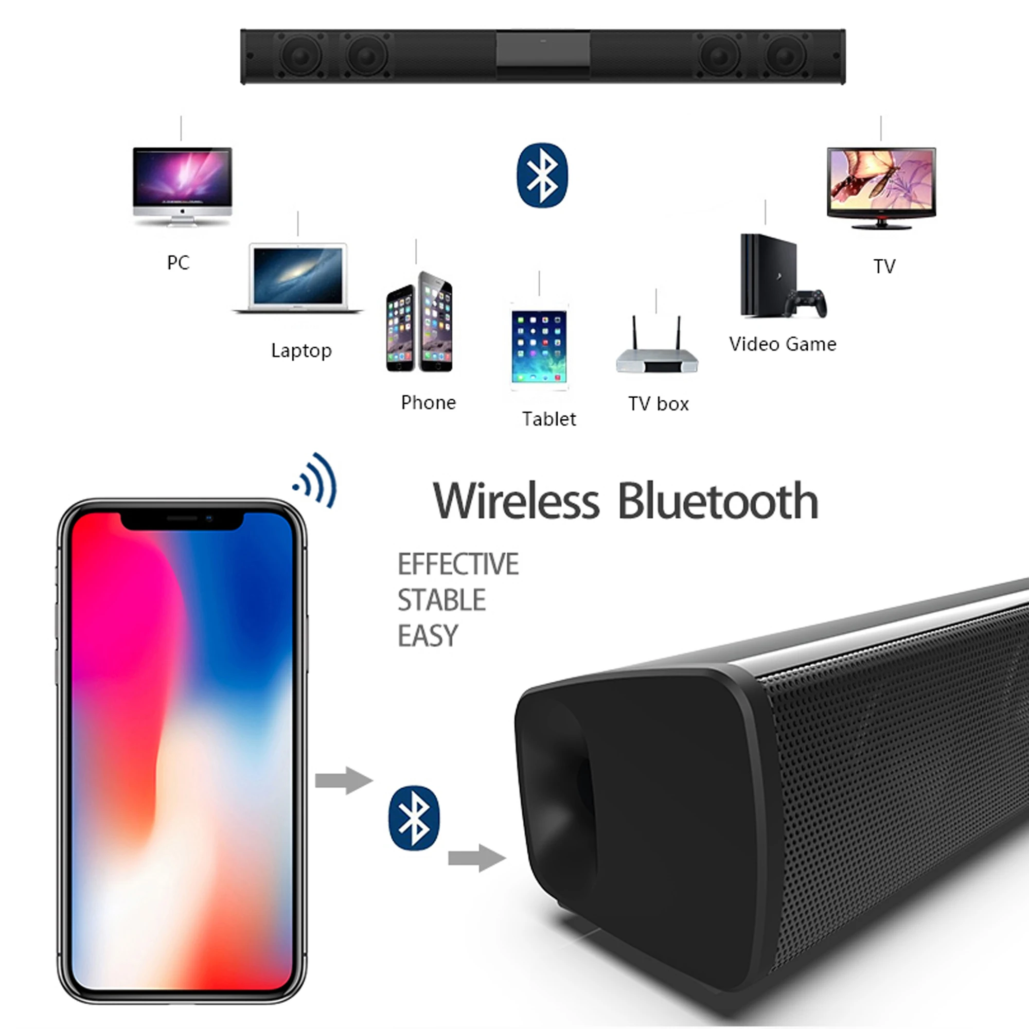 40W High Power Soundbar für TV – Audio Music Generator Bewertung und Preis